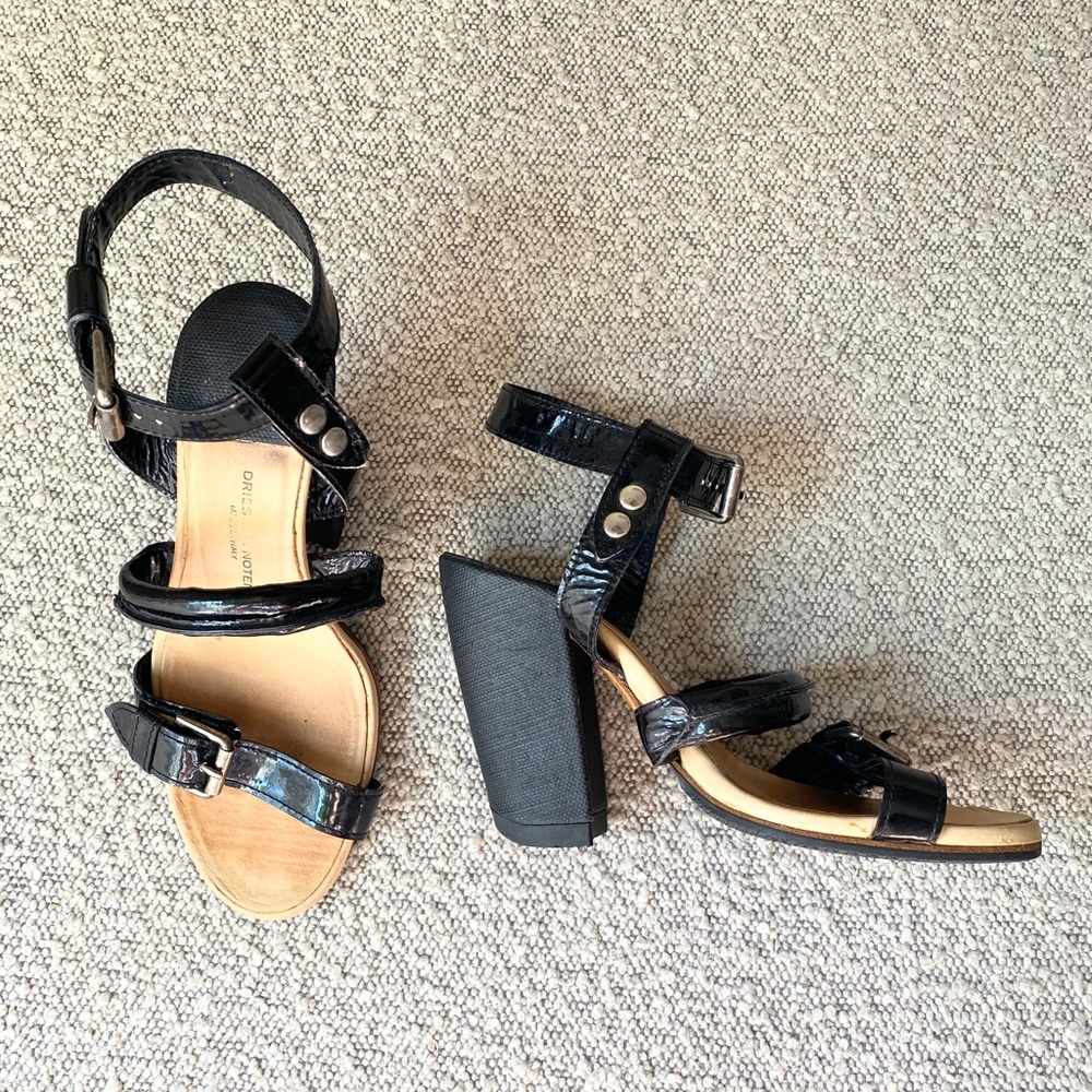 DRIES VAN NOTEN Patent Leather Strappy Sandals